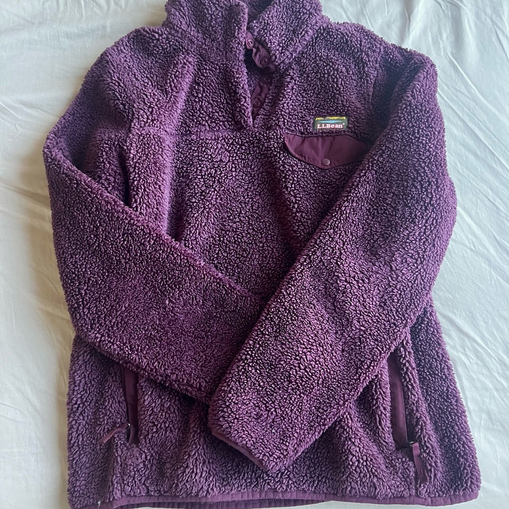 LL Bean Plum Purple Fleece Pullover